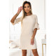 Ежедневна рокля с брокат в бежов цвят 217-10