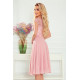 Елегантна рокля от шифон в розов цвят 381-1