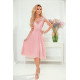 Елегантна рокля от шифон в розов цвят 381-1
