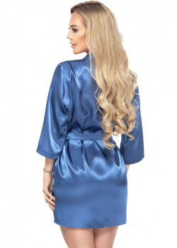 Aria сатенен халат, син цвят