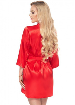 Aria сатенен халат, червен цвят