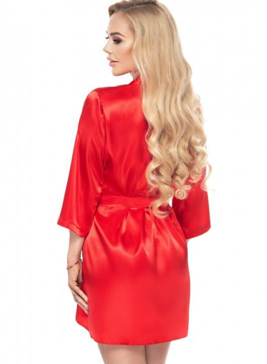 Aria сатенен халат, червен цвят