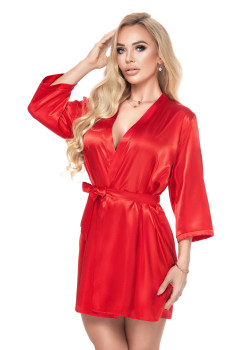 Aria сатенен халат, червен цвят