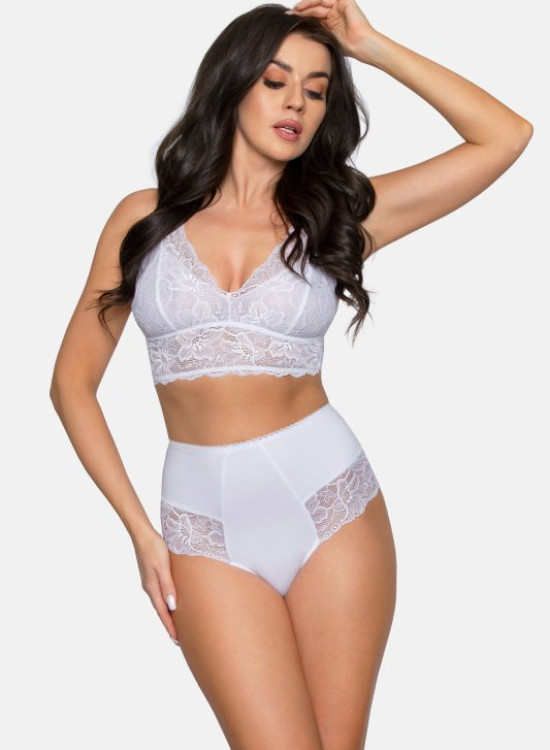 BBL187 бикини с дантела, бял цвят
