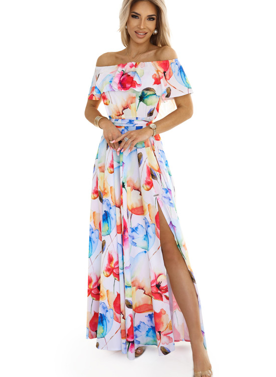 Елегантна рокля с флорални мотиви 194-5