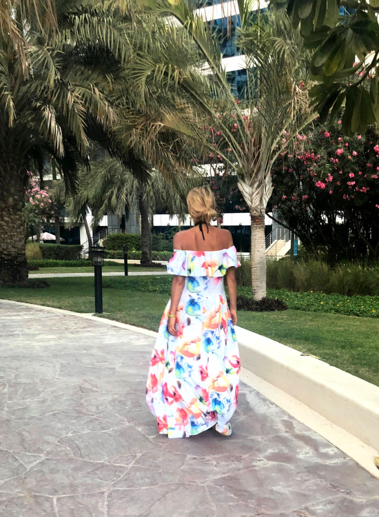 Елегантна рокля с флорални мотиви 194-5