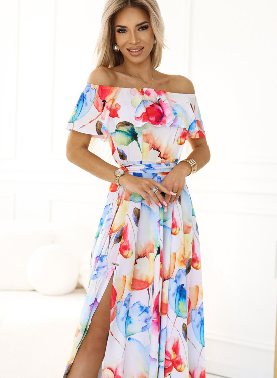 Елегантна рокля с флорални мотиви 194-5