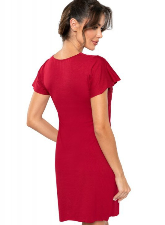 Luiza нощница с дантела в цвят бордо