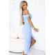 CALLIE 564-9 Нежна вталена рокля в светлосин цвят