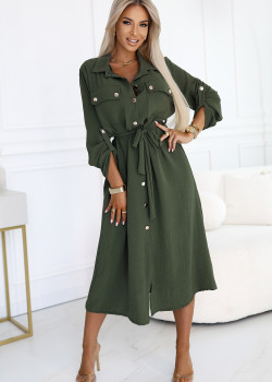 531-5 Рокля тип риза в цвят каки