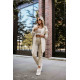 629-1 Стилна овърсайз жилетка в бежов цвят