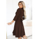 SANDY 286-9 Елегантна рокля в кафяв цвят