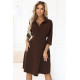 SANDY 286-9 Елегантна рокля в кафяв цвят