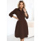 SANDY 286-9 Елегантна рокля в кафяв цвят