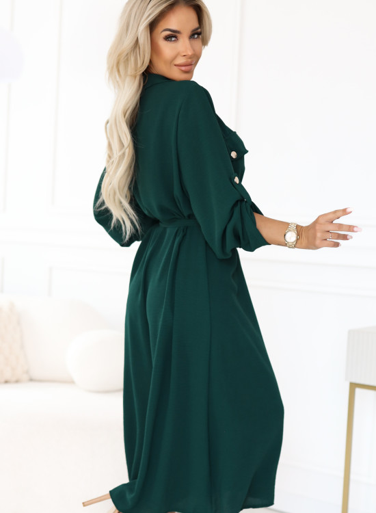 531-7 Рокля тип риза в зелено