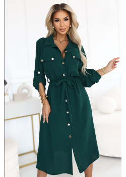 531-7 Рокля тип риза в зелено