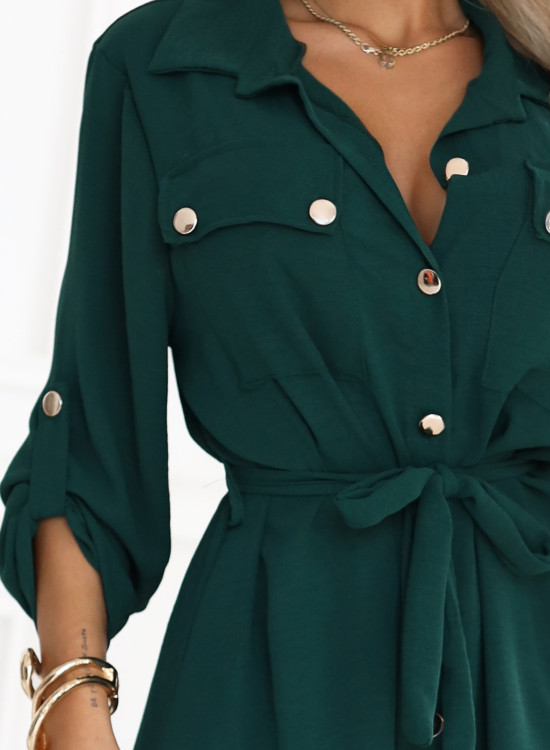 531-7 Рокля тип риза в зелено