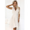 573-3 Разкроена бежова рокля с цип