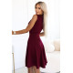 573-4 Разкроена рокля с цип в бордо 