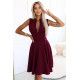 573-4 Разкроена рокля с цип в бордо 