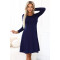 567-2 Ежедневна разкроена рокля в тъмносин цвят