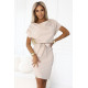 240-5 Асиметрична рокля в бежов цвят