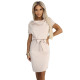 240-5 Асиметрична рокля в бежов цвят