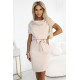 240-5 Асиметрична рокля в бежов цвят