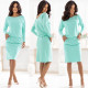 189-12 Дамска рокля с дълги ръкави в цвят мента