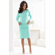 189-12 Дамска рокля с дълги ръкави в цвят мента