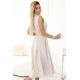 596-1 Елегантна миди рокля в бежов цвят