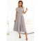 596-2 Елегантна миди рокля в сив цвят