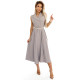 596-2 Елегантна миди рокля в сив цвят