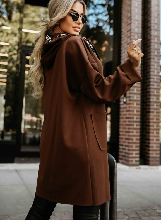 632-2 Стилно палто в кафяв цвят