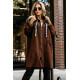 632-2 Стилно палто в кафяв цвят