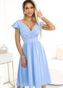 425-12 Елегантна рокля в светлосин цвят