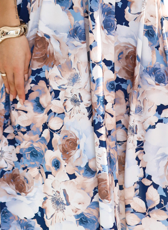 425-13 Елегантна рокля с цветен принт