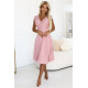 381-6 Елегантна рокля от шифон в розово