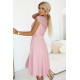 381-6 Елегантна рокля от шифон в розово