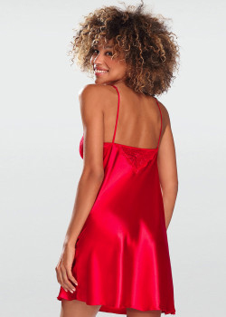 Сатенена нощница с тънки презрамки в бял цвят FRANCES