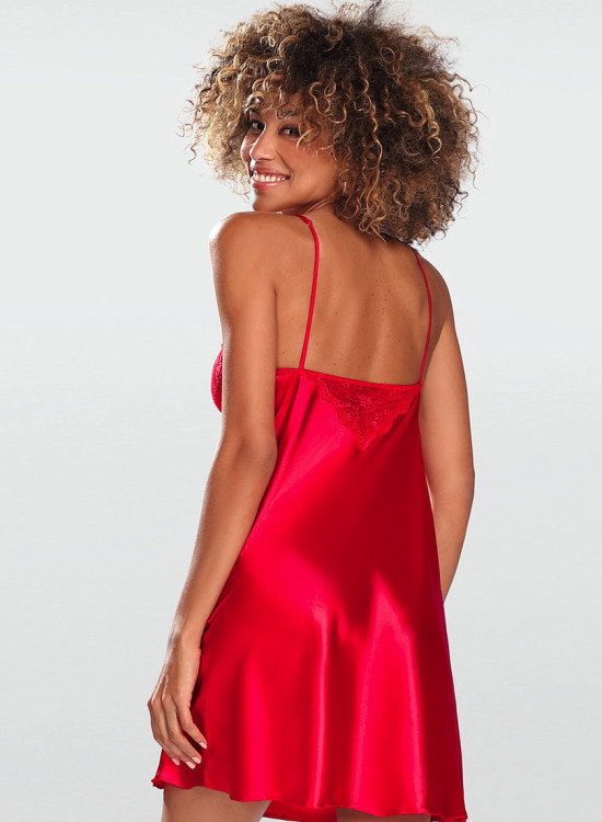 Сатенена нощница с тънки презрамки в бял цвят FRANCES