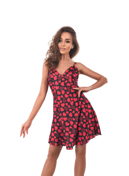 Секси нощница Koszulka-Morgan-chemise-Czarno-Czerwony