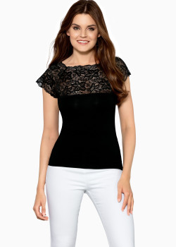 Дамски топ Bluzka-Elina-Czarna-Czarny