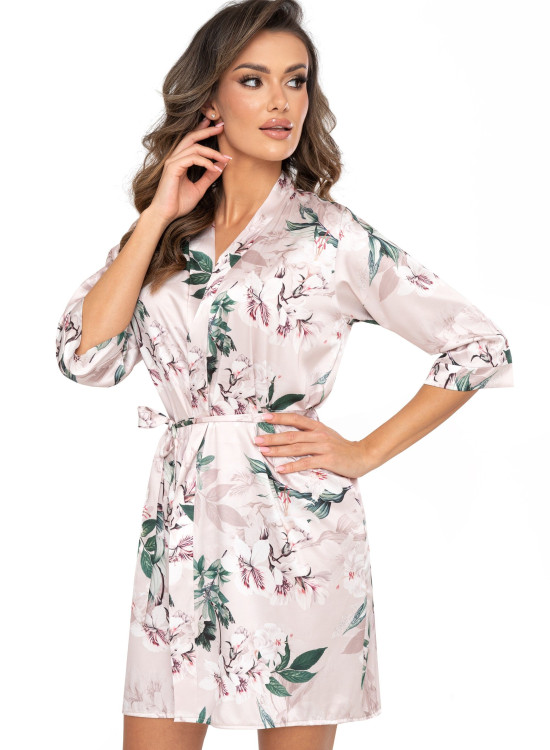 Секси халат Szlafrok-Nelly-Dark-Beige-Dark-Beige