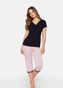 Дамска пижама Piama-Cleo-P-Czarna-Czarno-Rowy