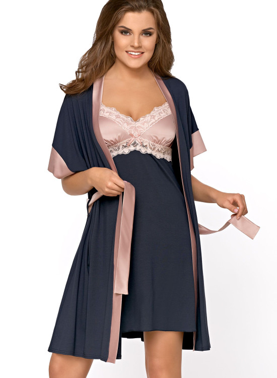 Секси халат Szlafrok-Sabrina-Kobaltowy-Kobalt