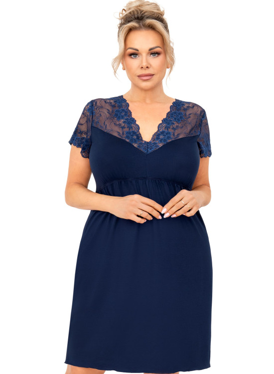 Нощница Koszula-nocna-Livia-Plus-Dark-Blue-Granatowy
