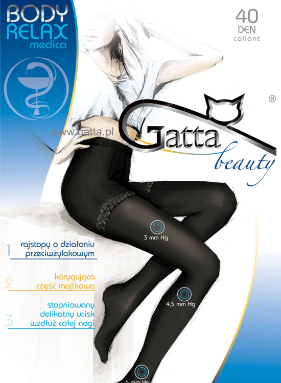 Чорапогащник Rajstopy-Body-Relax-Medica-40-Den-Nero