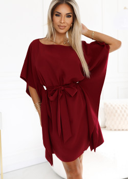 Широка рокля в бордо 287-34