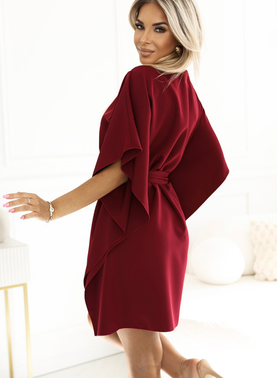 Широка рокля в бордо 287-34